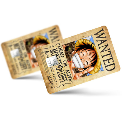 Flex Designs Credit Card One Piece Luffy Wanted Poster Full Skins - Anime One Piece Credit Card & Debit Card Skin