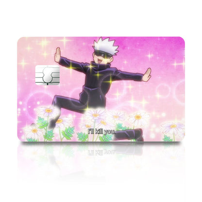 Flex Designs Credit Card Gojo I'll Kill You Full Skins - Anime Jujutsu Kaisen Credit Card & Debit Card Skin