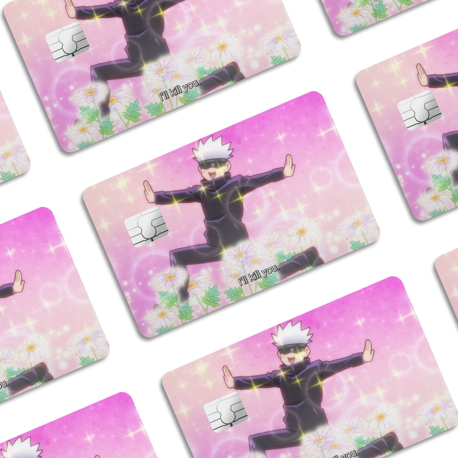 Flex Designs Credit Card Gojo I'll Kill You Window Skins - Anime Jujutsu Kaisen Credit Card & Debit Card Skin