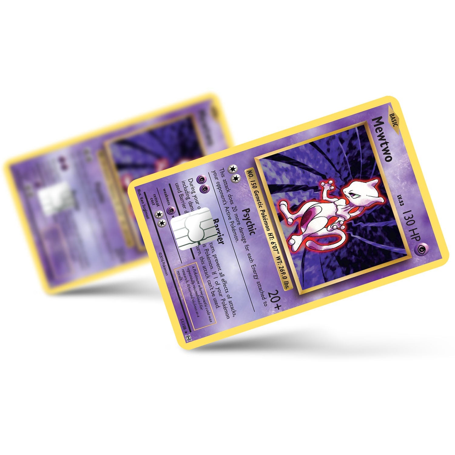Flex Designs Credit Card Pokemon Mewtwo Card Full Skins - Anime Pokemon Credit Card & Debit Card Skin