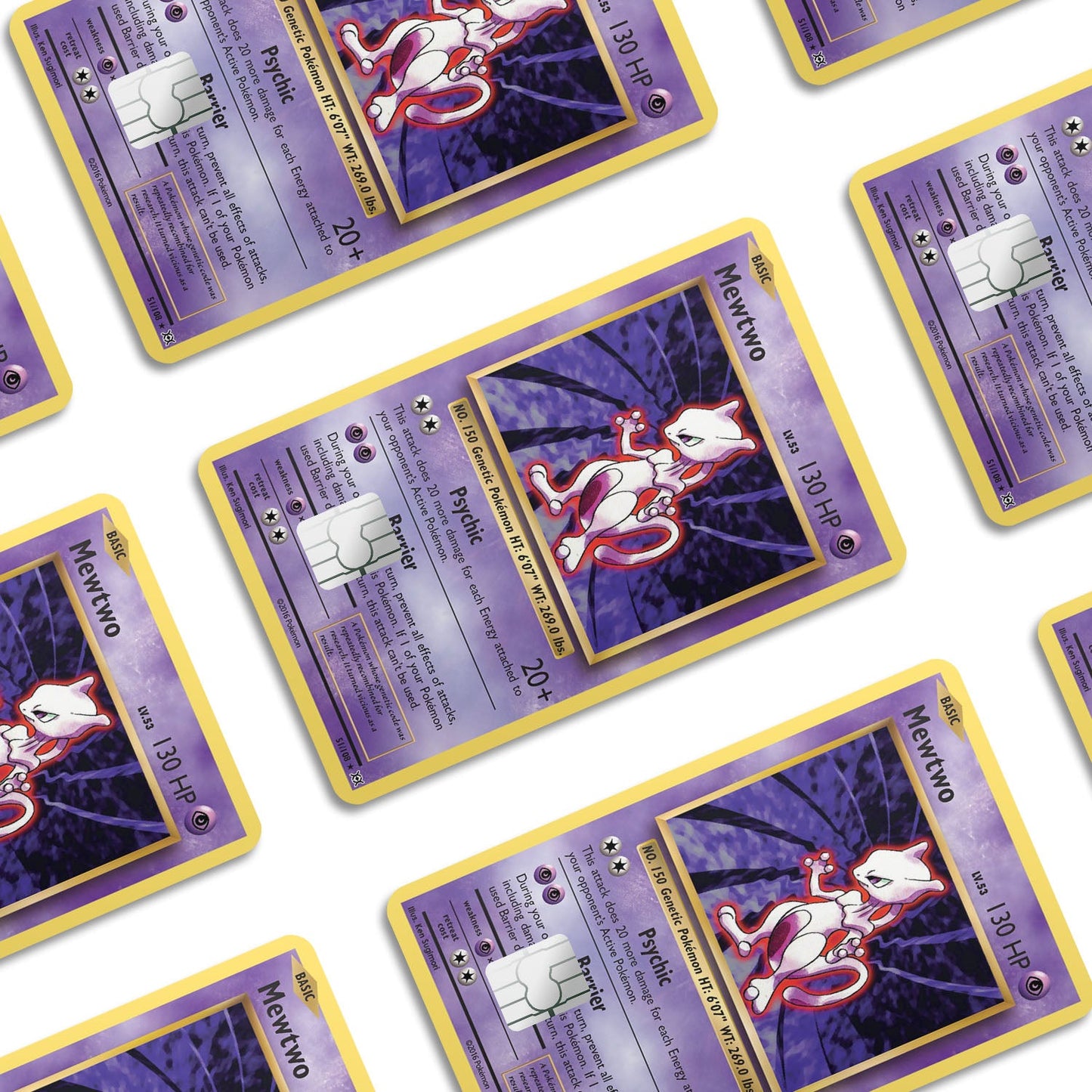 Flex Designs Credit Card Pokemon Mewtwo Card Window Skins - Anime Pokemon Credit Card & Debit Card Skin