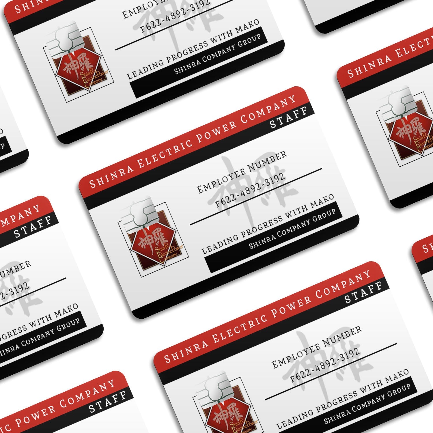 Flex Designs Credit Card Final Fantasy Shinra Employee ID Card Window Skins - Anime Final Fantasy Credit Card & Debit Card Skin