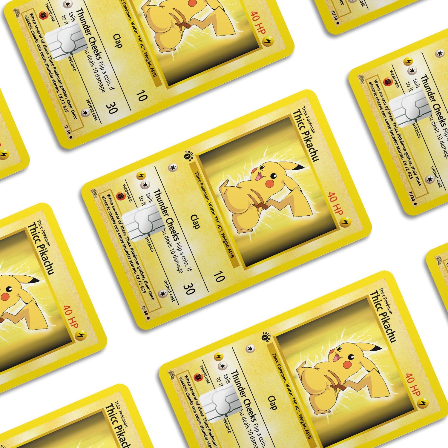 Flex Designs Credit Card Pokemon Thicc Pikachu Card Window Skins - Anime Pokemon Credit Card & Debit Card Skin