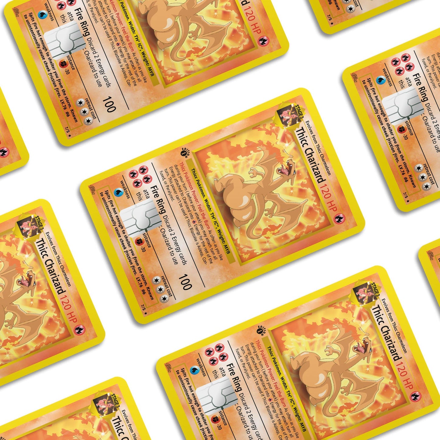 Flex Designs Credit Card Pokemon Thicc Charizard Card Window Skins - Anime Pokemon Credit Card & Debit Card Skin