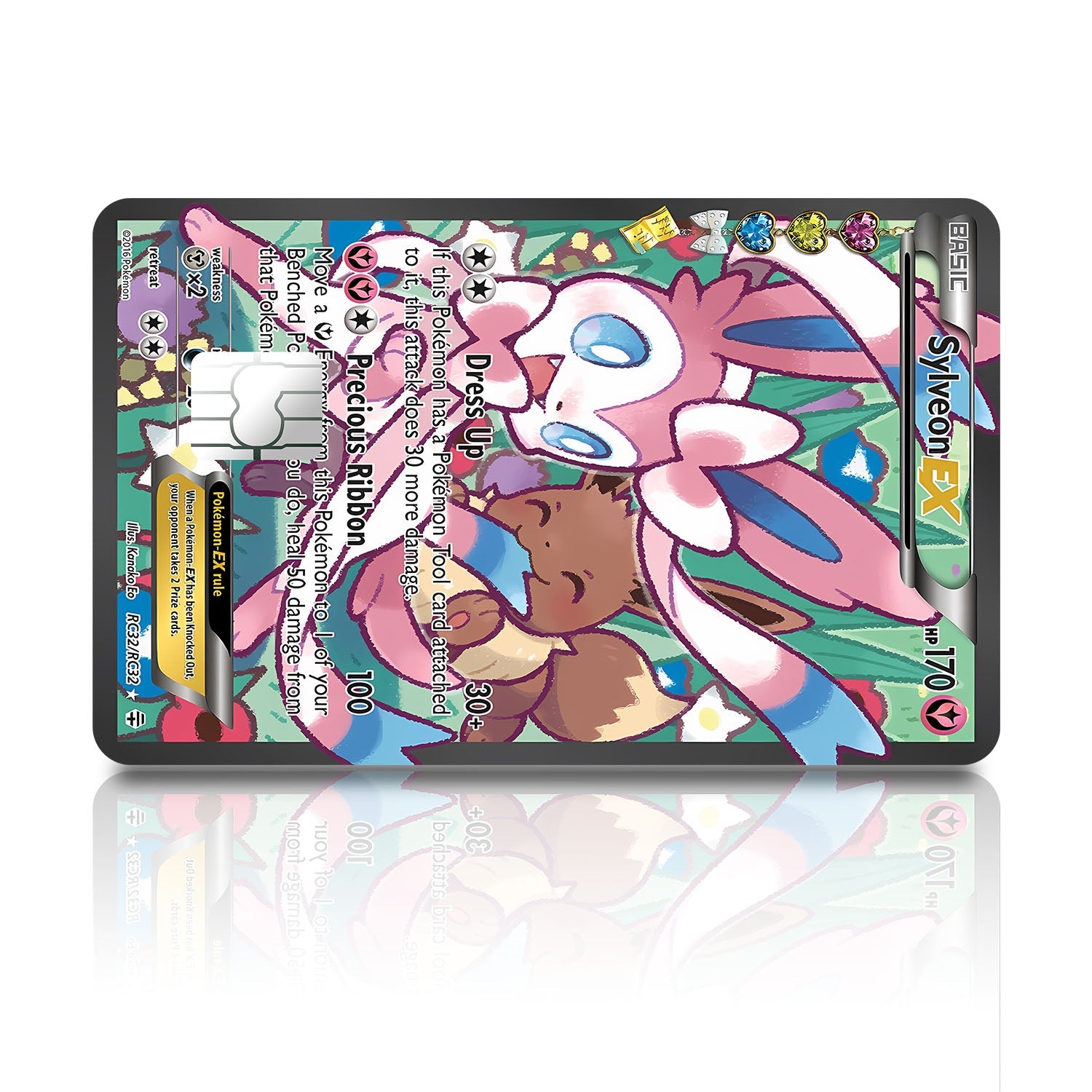 Flex Designs Credit Card Pokemon Cute Eevee & Sylveon Card Full Skins - Anime Pokemon Credit Card & Debit Card Skin