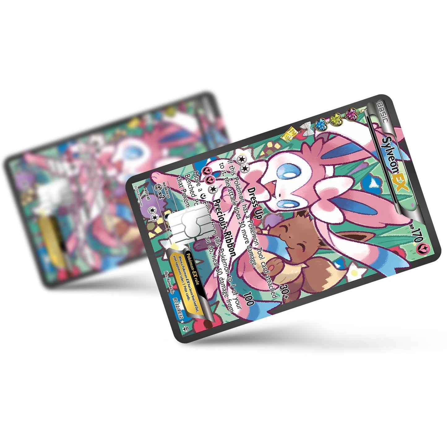 Flex Designs Credit Card Pokemon Cute Eevee & Sylveon Card Full Skins - Anime Pokemon Credit Card & Debit Card Skin