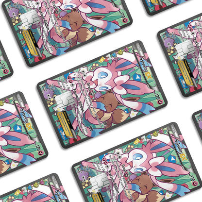 Flex Designs Credit Card Pokemon Cute Eevee & Sylveon Card Window Skins - Anime Pokemon Credit Card & Debit Card Skin