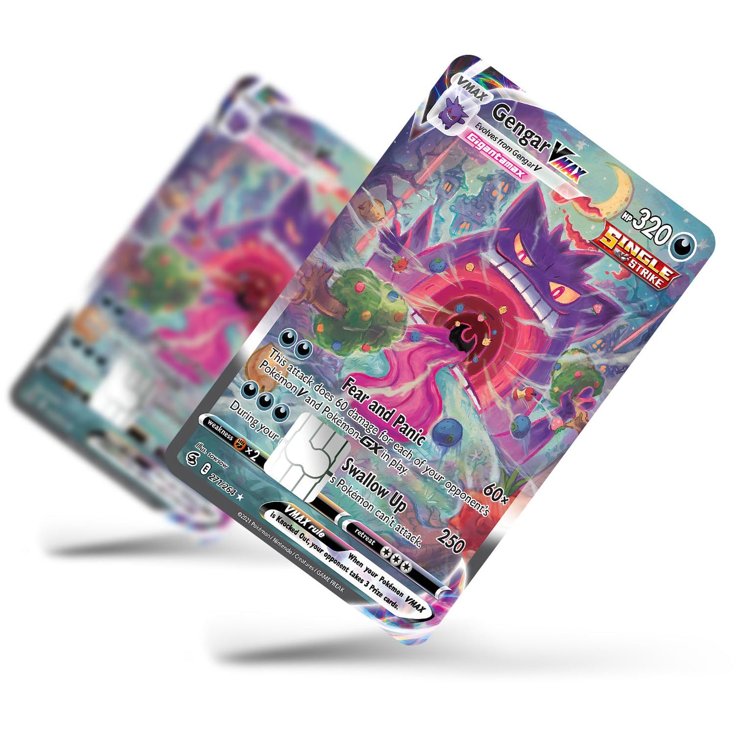 Flex Designs Credit Card Pokemon Rare Gengar Vmax Card Full Skins - Anime Pokemon Credit Card & Debit Card Skin
