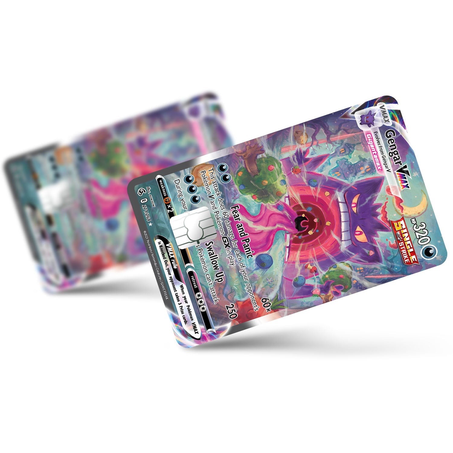 Flex Designs Credit Card Pokemon Rare Gengar Vmax Card Full Skins - Anime Pokemon Credit Card & Debit Card Skin