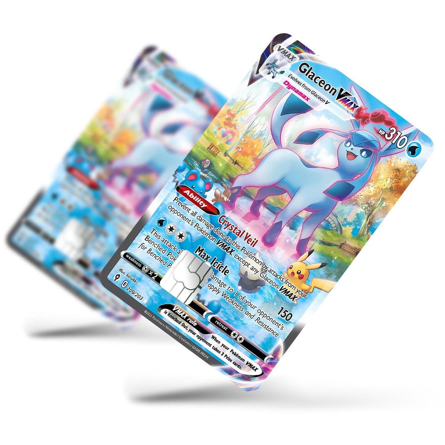 Flex Designs Credit Card Pokemon Rare Glaceon Card Full Skins - Anime Pokemon Credit Card & Debit Card Skin