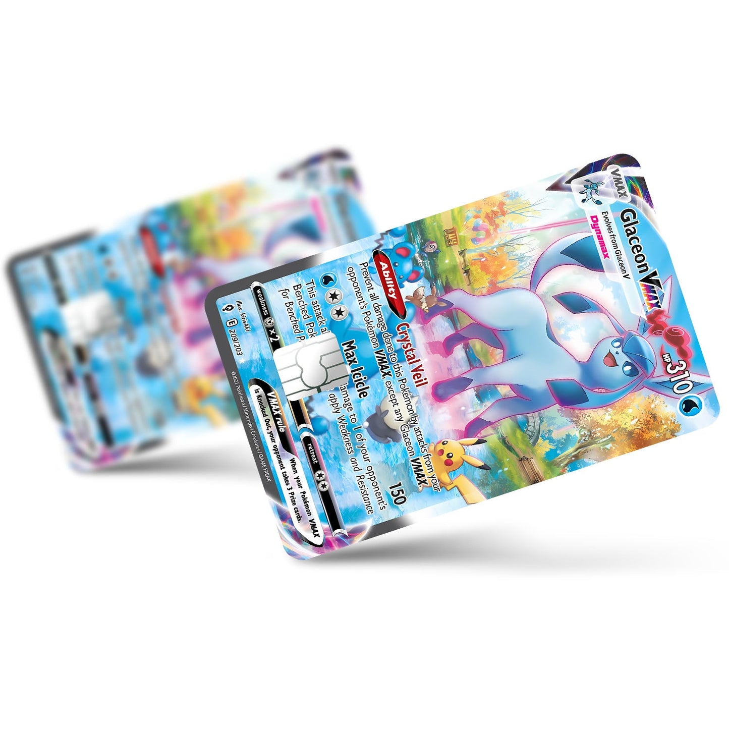 Flex Designs Credit Card Pokemon Rare Glaceon Card Full Skins - Anime Pokemon Credit Card & Debit Card Skin