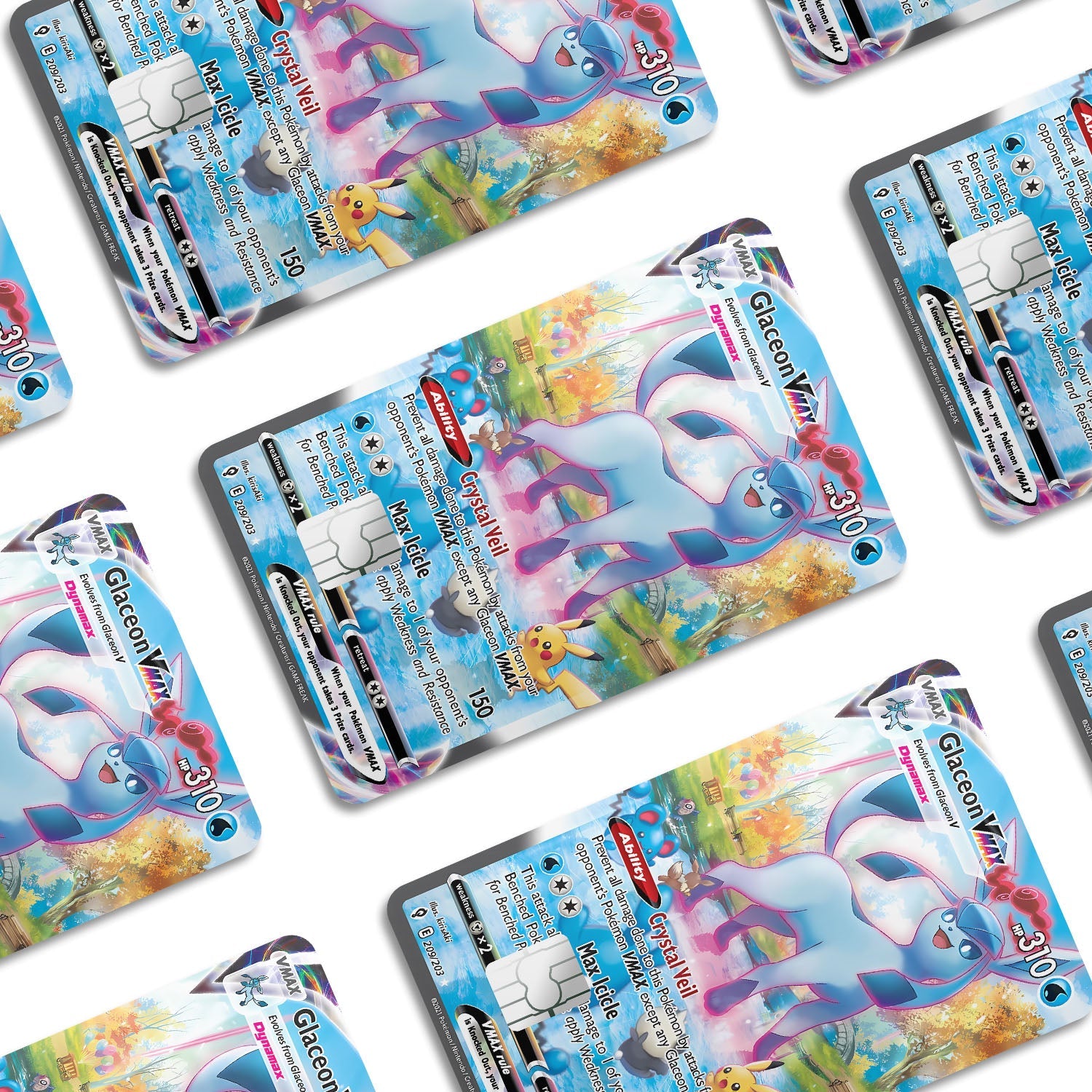 Flex Designs Credit Card Pokemon Rare Glaceon Card Window Skins - Anime Pokemon Credit Card & Debit Card Skin