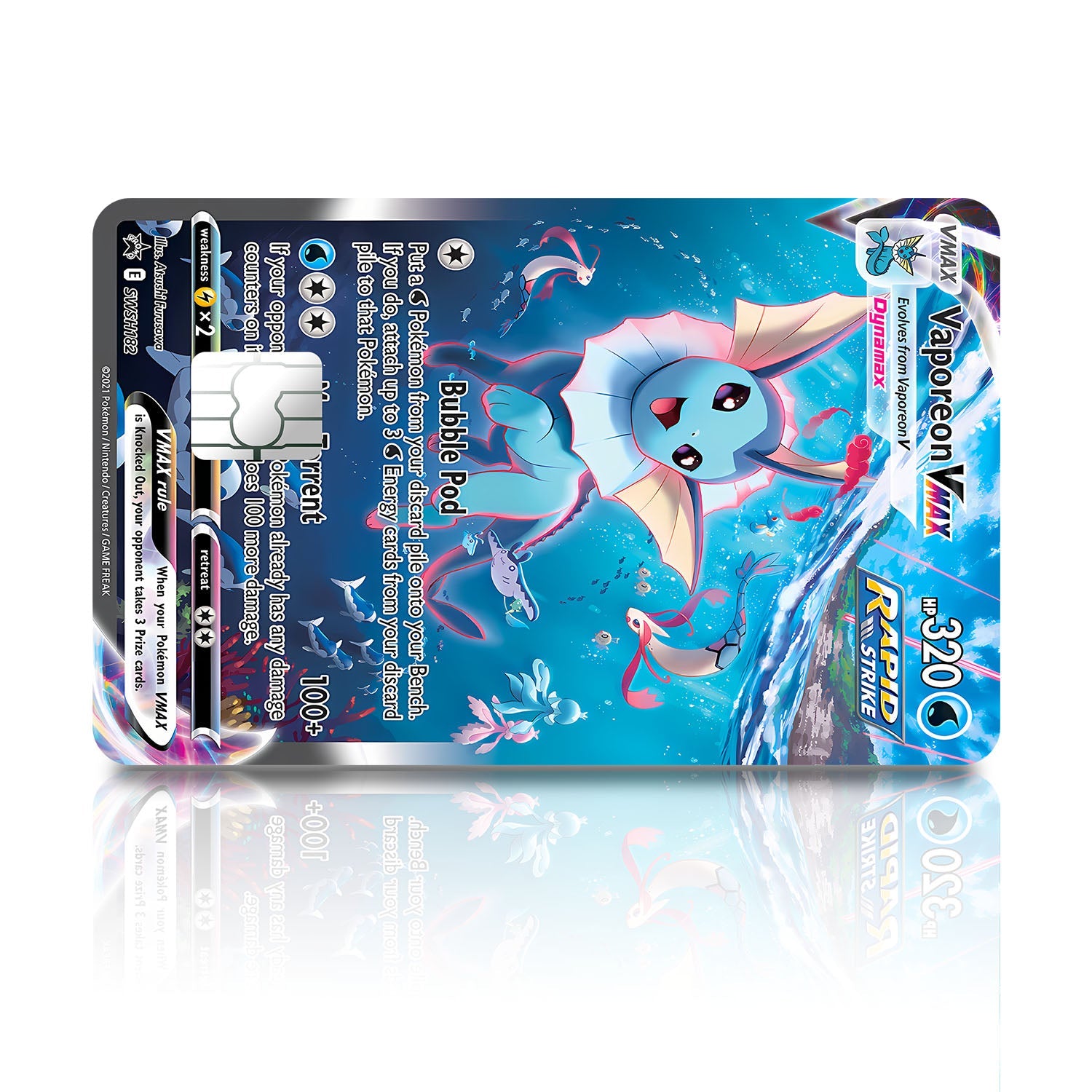 Flex Designs Credit Card Pokemon Rare Vaporeon Card Full Skins - Anime Pokemon Credit Card & Debit Card Skin