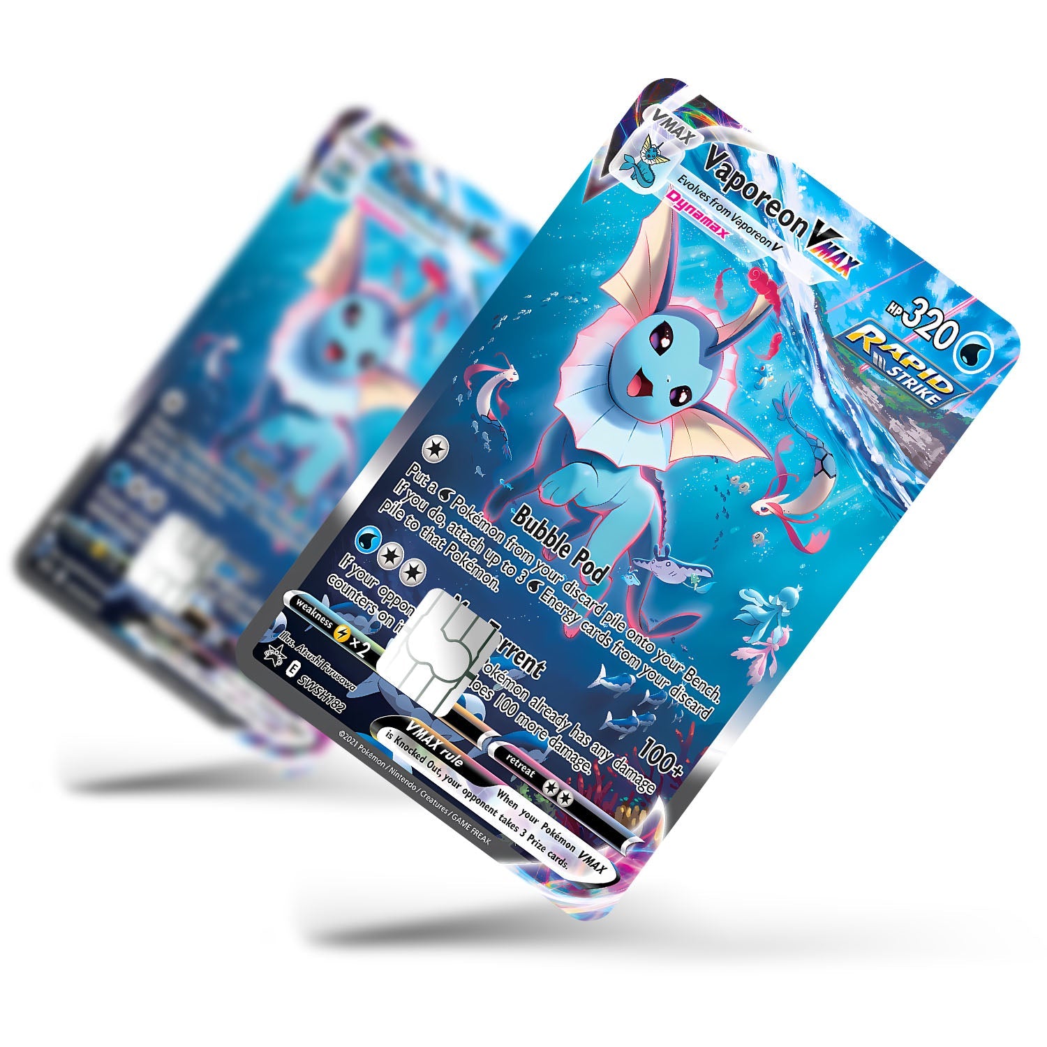 Flex Designs Credit Card Pokemon Rare Vaporeon Card Full Skins - Anime Pokemon Credit Card & Debit Card Skin