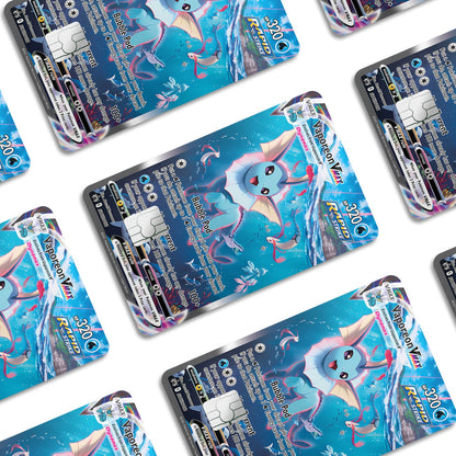 Flex Designs Credit Card Pokemon Rare Vaporeon Card Window Skins - Anime Pokemon Credit Card & Debit Card Skin