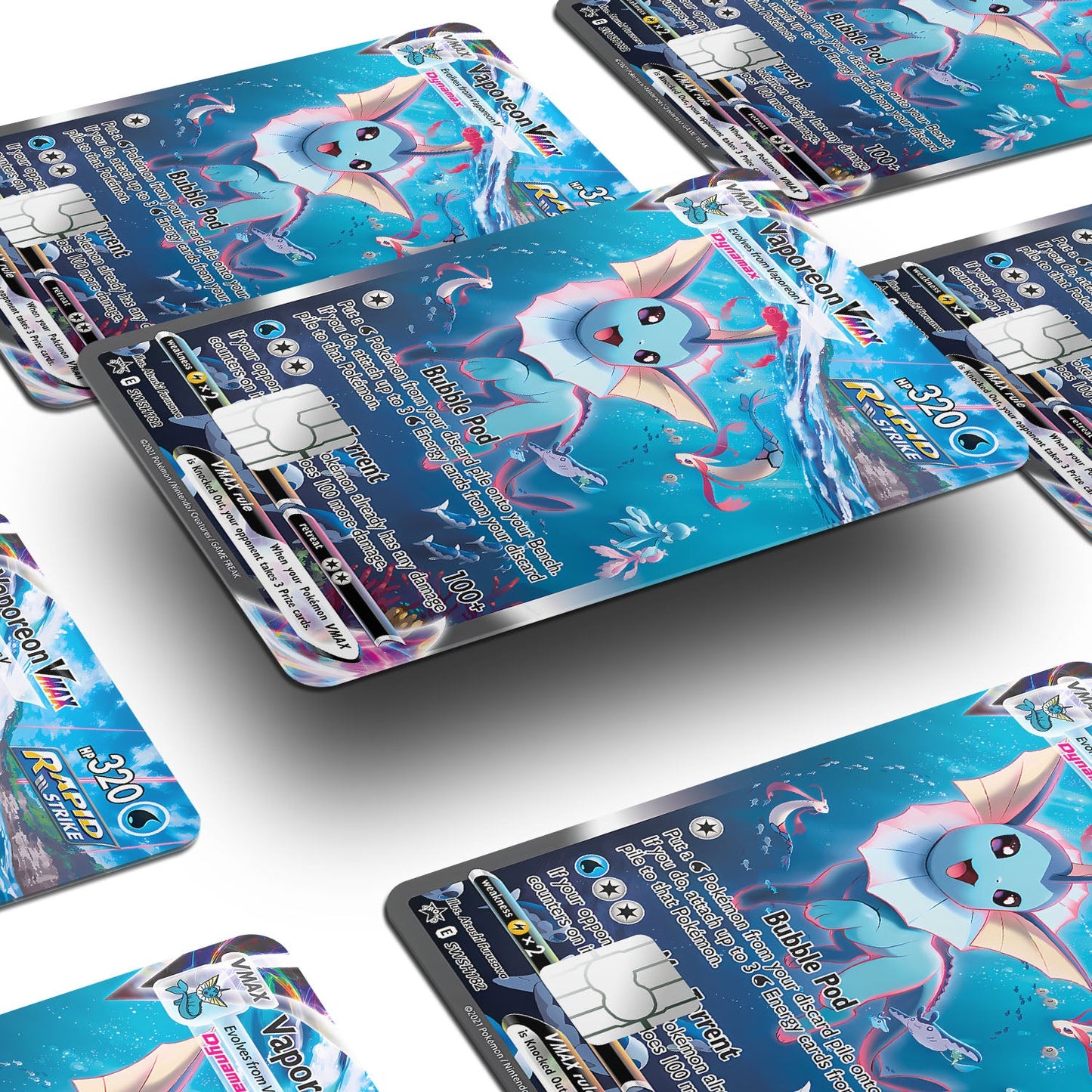 Flex Designs Credit Card Pokemon Rare Vaporeon Card Window Skins - Anime Pokemon Credit Card & Debit Card Skin