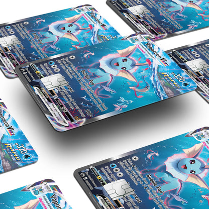 Flex Designs Credit Card Pokemon Rare Vaporeon Card Window Skins - Anime Pokemon Credit Card & Debit Card Skin