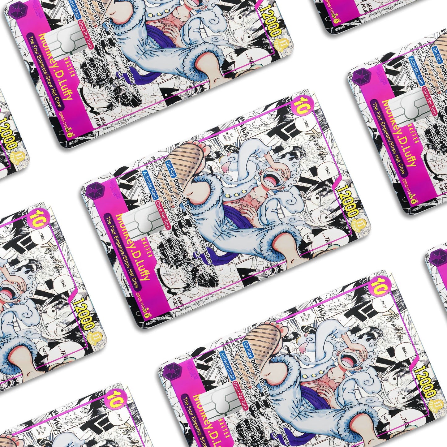 Flex Designs Credit Card Luffy Gear 5 Manga Limited Edition One Piece Card Window Skins - Anime One Piece Credit Card & Debit Card Skin