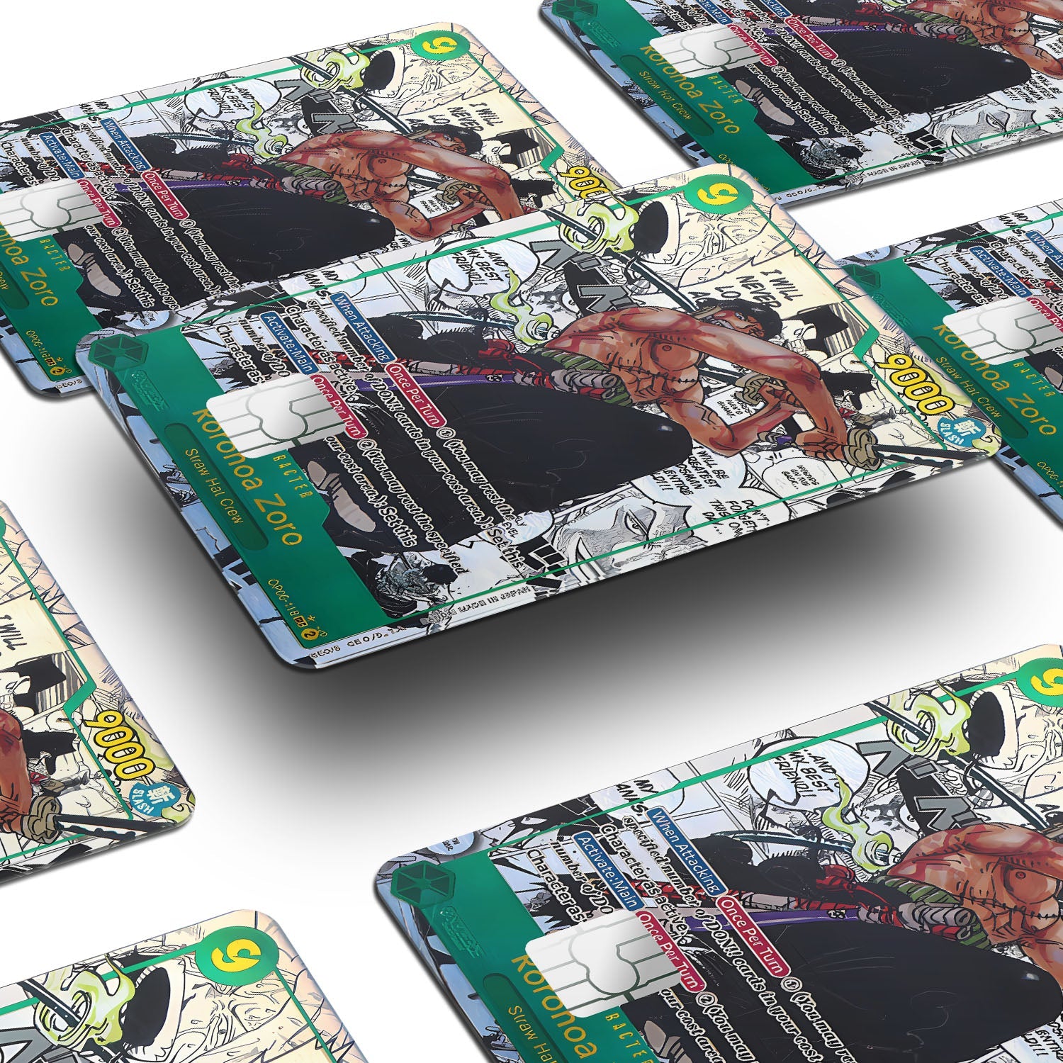 Flex Designs Credit Card Roronoa Zoro Manga Limited Edition One Piece Card Window Skins - Anime One Piece Credit Card & Debit Card Skin