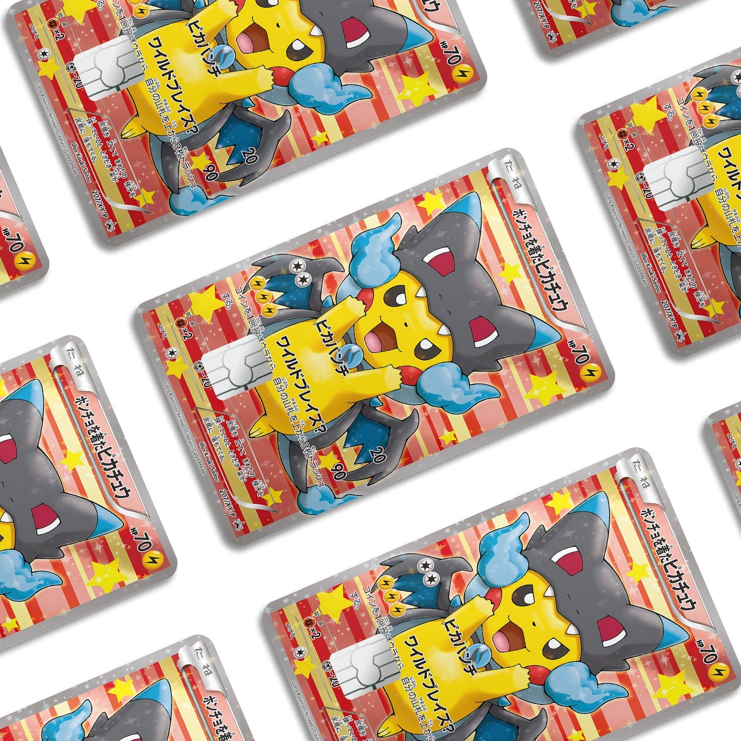 Flex Designs Credit Card Pokemon Poncho Pikachu Mega Charizard X Cosplay Card Window Skins - Anime Pokemon Credit Card & Debit Card Skin