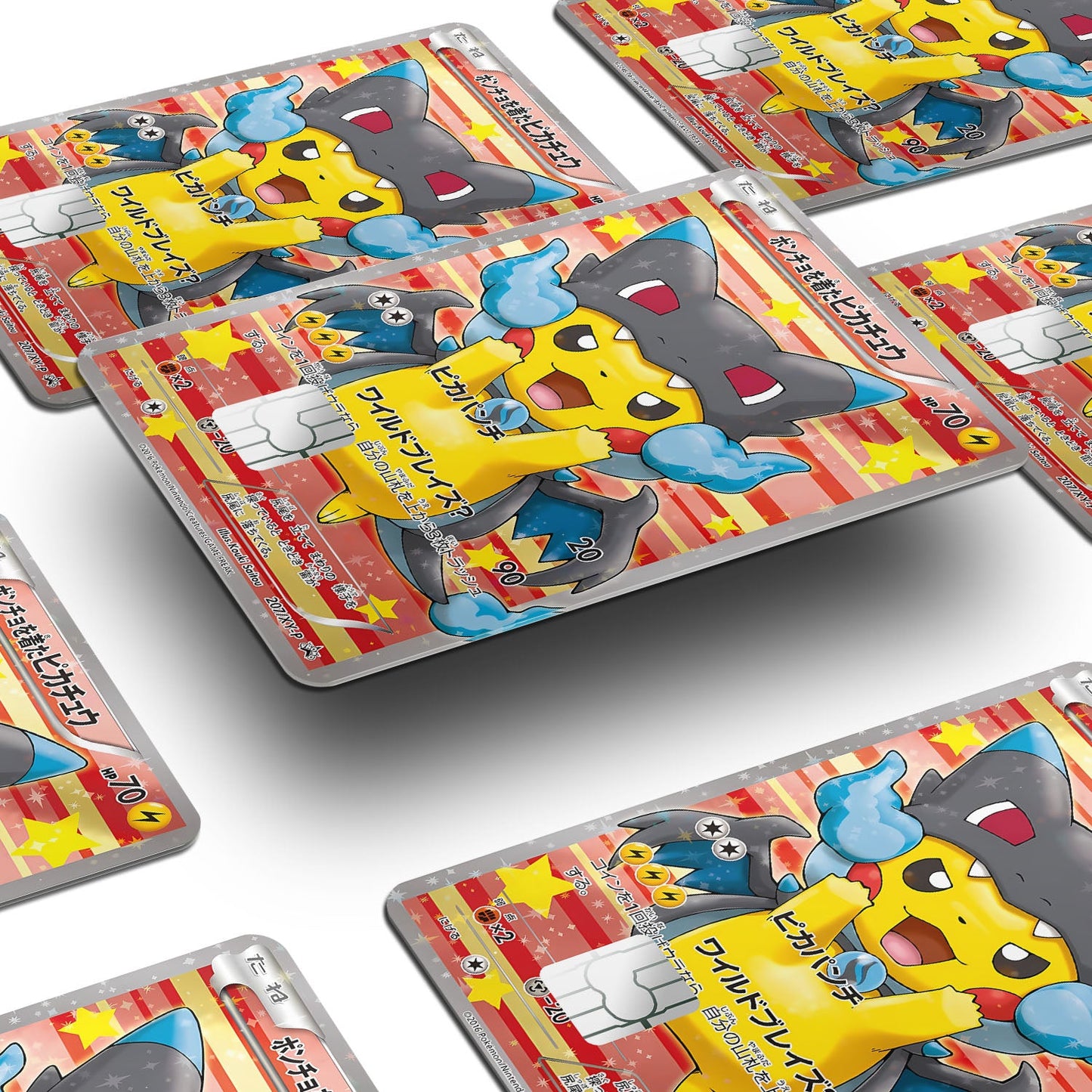 Flex Designs Credit Card Pokemon Poncho Pikachu Mega Charizard X Cosplay Card Window Skins - Anime Pokemon Credit Card & Debit Card Skin