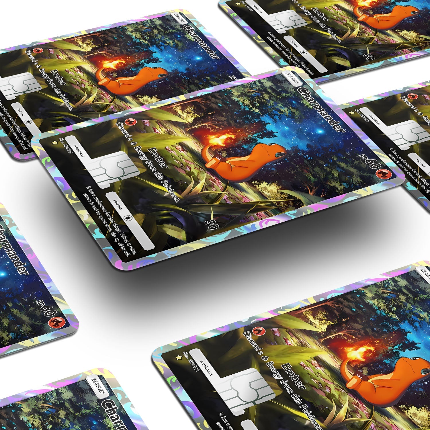 Flex Designs Credit Card Pokemon Charmander Pocket Card Window Skins - Anime Pokemon Credit Card & Debit Card Skin
