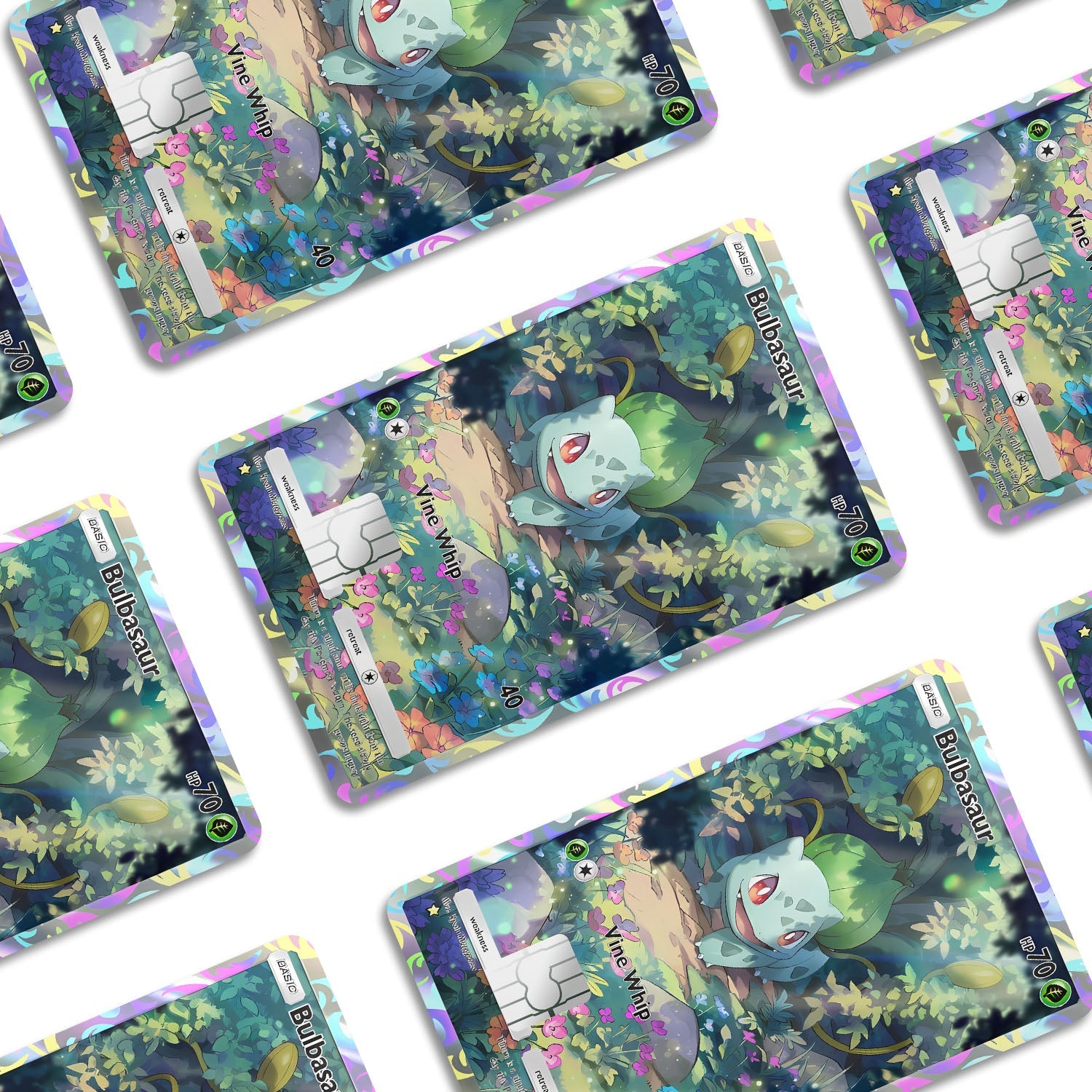 Flex Designs Credit Card Pokemon Bulbasaur Pocket Card Window Skins - Anime Pokemon Credit Card & Debit Card Skin