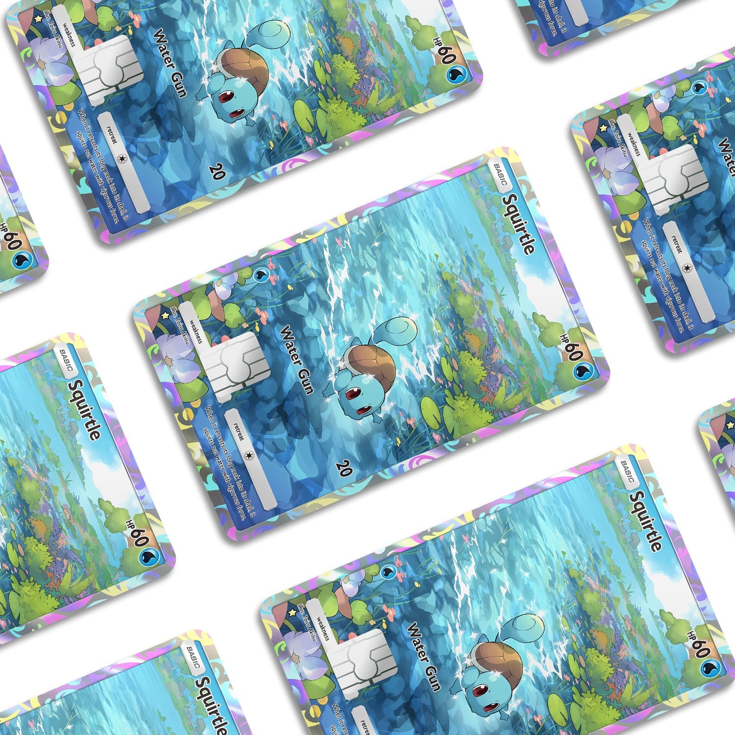 Flex Designs Credit Card Pokemon Squirtle Pocket Card Window Skins - Anime Pokemon Credit Card & Debit Card Skin