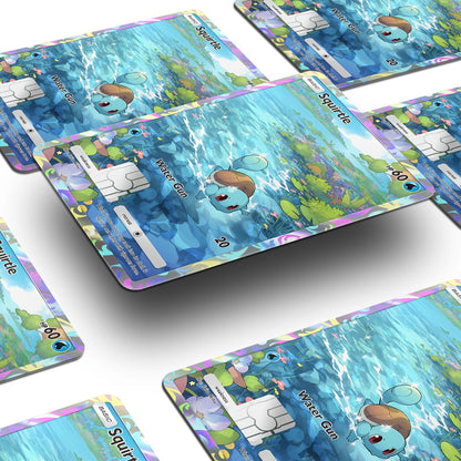 Flex Designs Credit Card Pokemon Squirtle Pocket Card Window Skins - Anime Pokemon Credit Card & Debit Card Skin