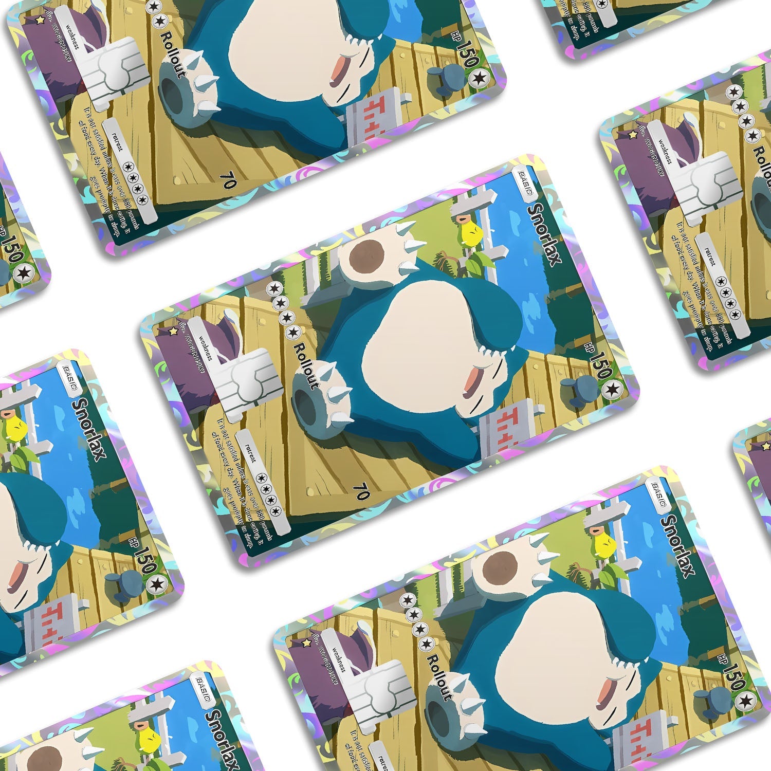 Flex Designs Credit Card Pokemon Snorlax Pocket Card Window Skins - Anime Pokemon Credit Card & Debit Card Skin
