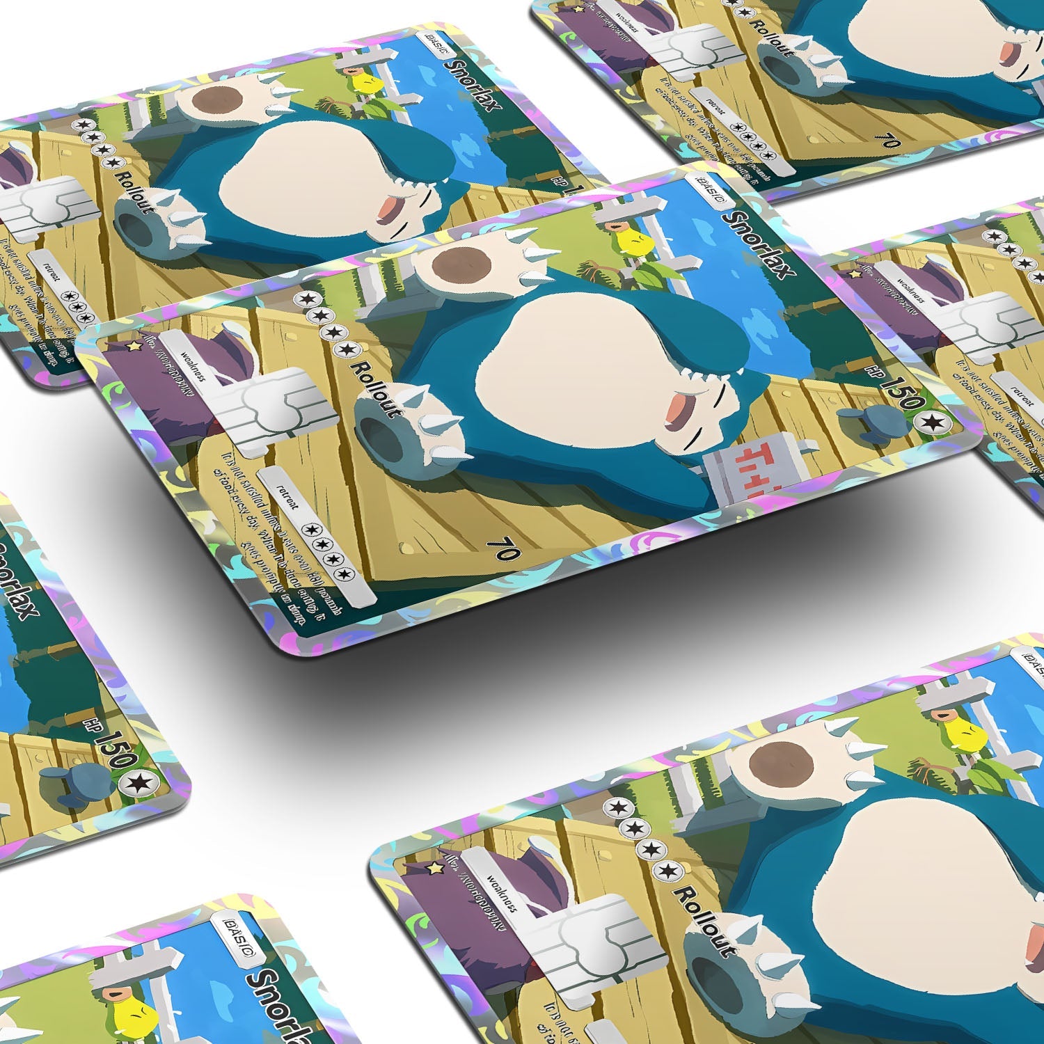 Flex Designs Credit Card Pokemon Snorlax Pocket Card Window Skins - Anime Pokemon Credit Card & Debit Card Skin