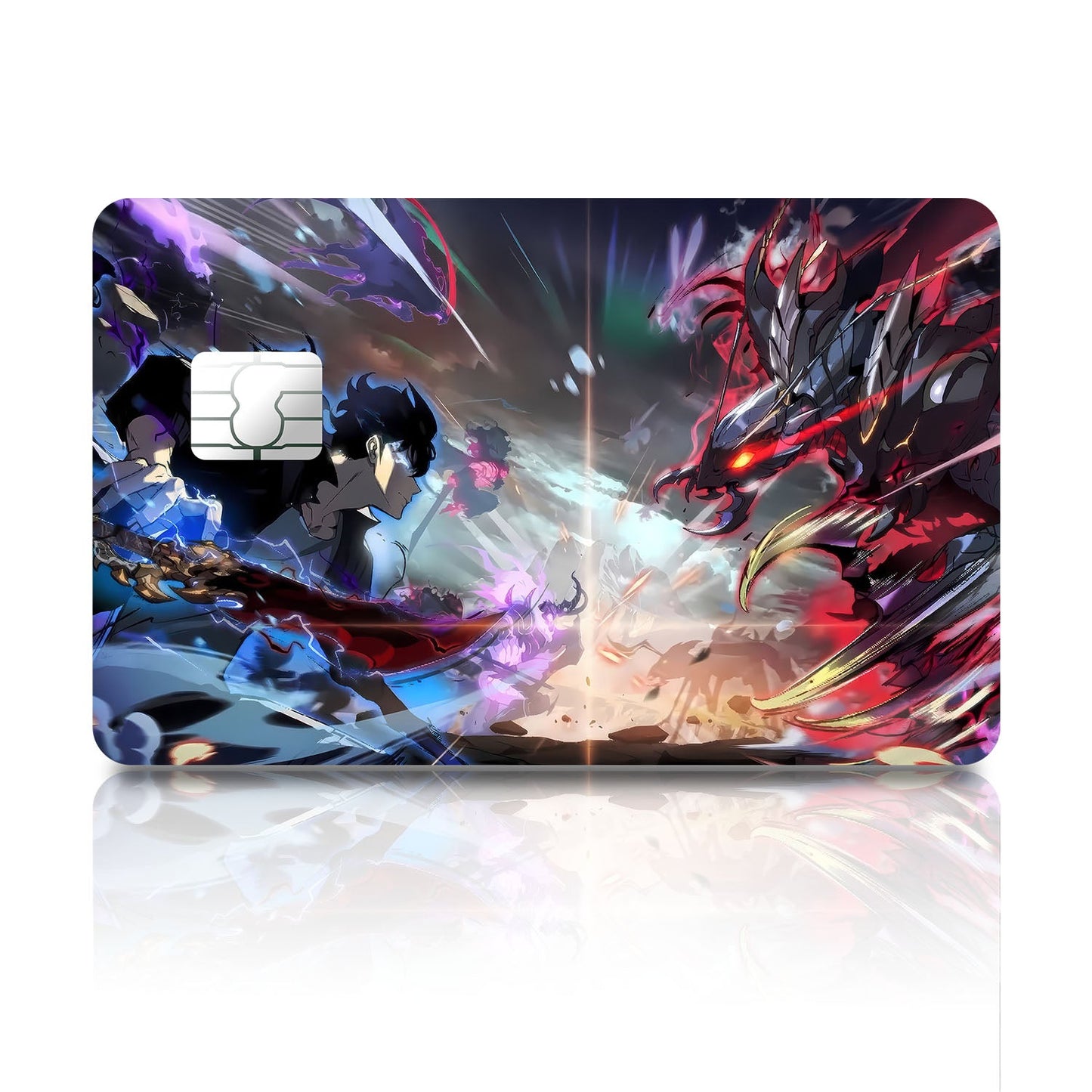 Flex Designs Credit Card Solo Leveling Sung Jinwoo vs Beru Full Skins - Anime Solo Leveling Credit Card & Debit Card Skin