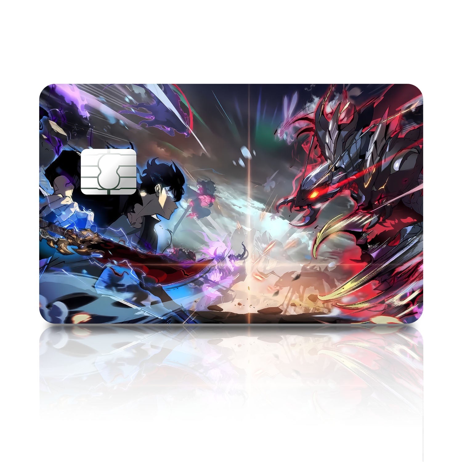 Flex Designs Credit Card Solo Leveling Sung Jinwoo vs Beru Full Skins - Anime Solo Leveling Credit Card & Debit Card Skin