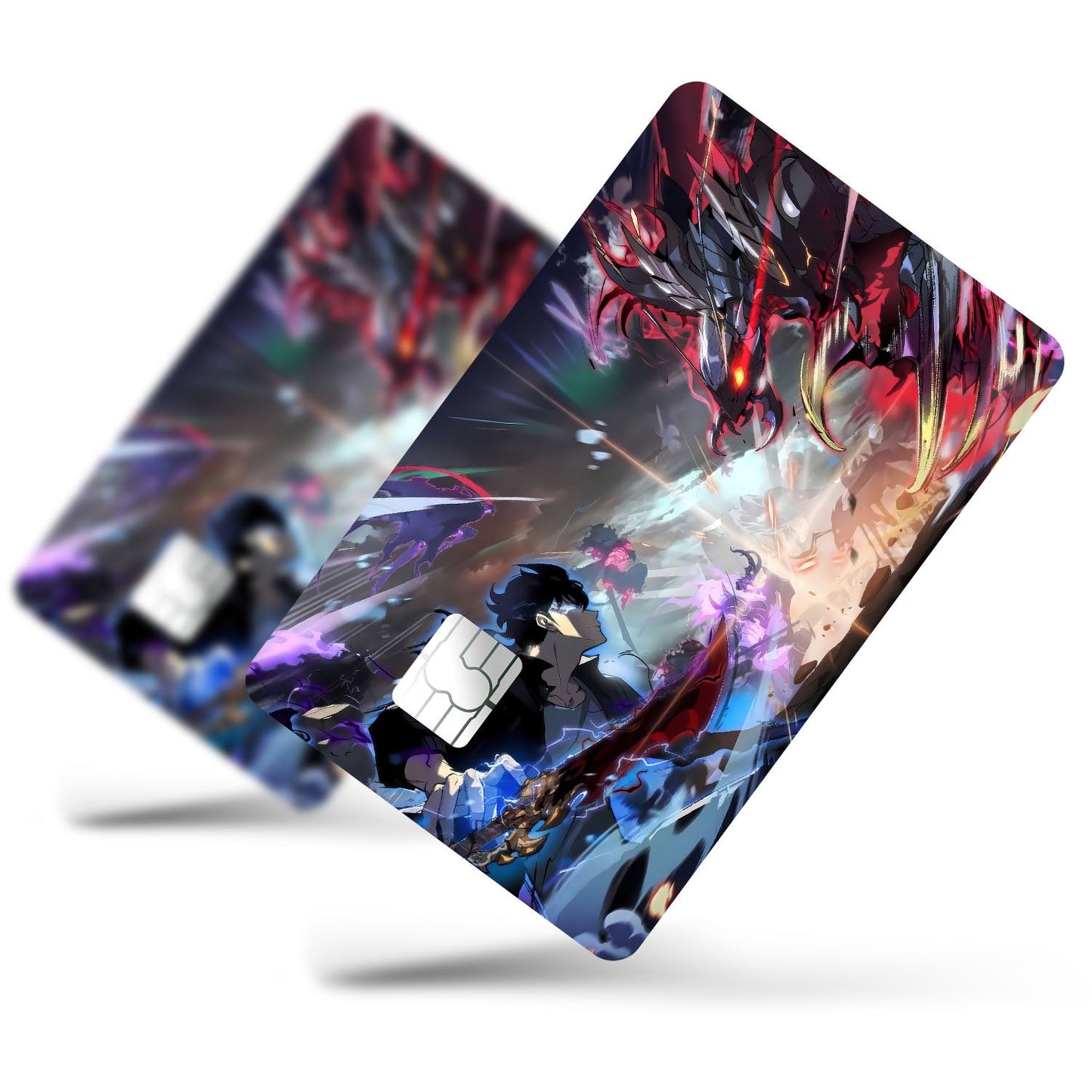 Flex Designs Credit Card Solo Leveling Sung Jinwoo vs Beru Full Skins - Anime Solo Leveling Credit Card & Debit Card Skin