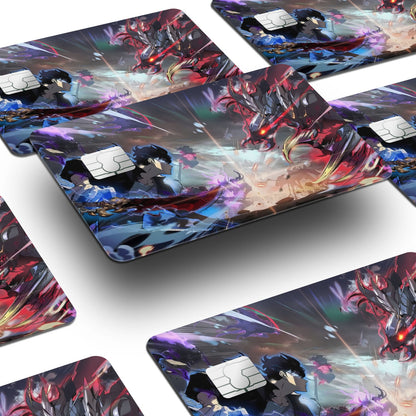 Flex Designs Credit Card Solo Leveling Sung Jinwoo vs Beru Window Skins - Anime Solo Leveling Credit Card & Debit Card Skin