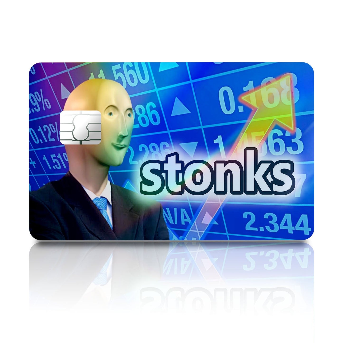 Flex Designs Holographic Credit Card Stonks Full Skins - Meme Quotes Holographic Credit Card & Debit Card Skin