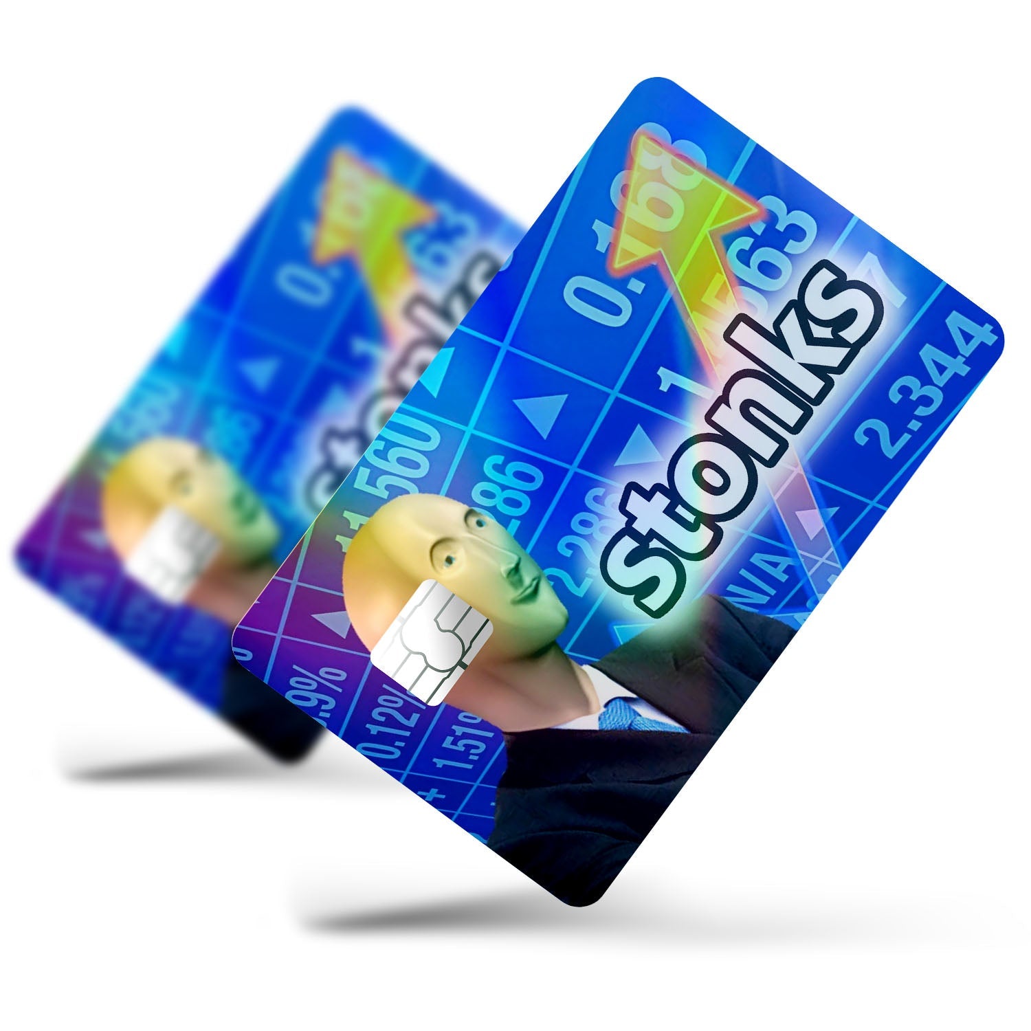 Flex Designs Holographic Credit Card Stonks Full Skins - Meme Quotes Holographic Credit Card & Debit Card Skin