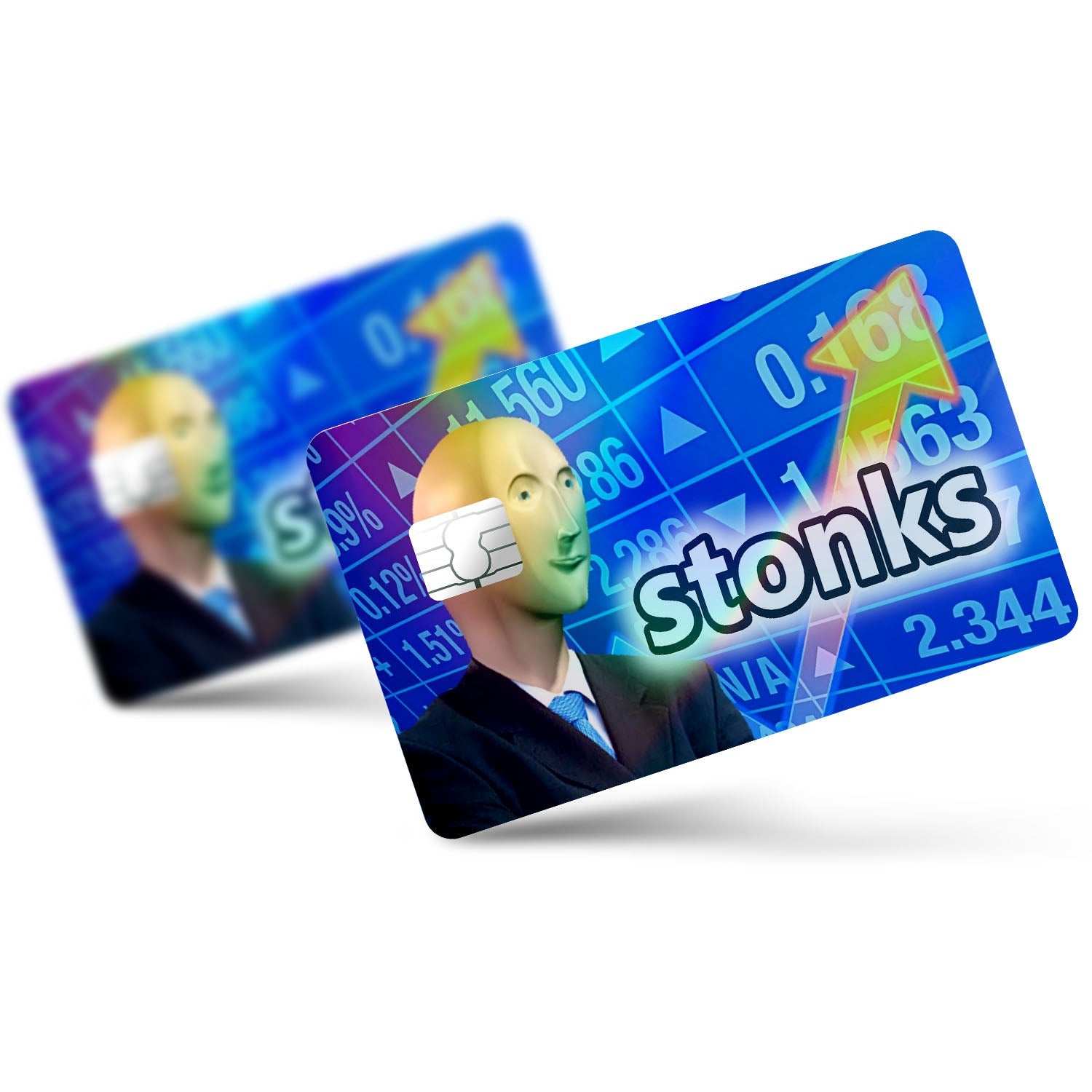 Flex Designs Holographic Credit Card Stonks Full Skins - Meme Quotes Holographic Credit Card & Debit Card Skin