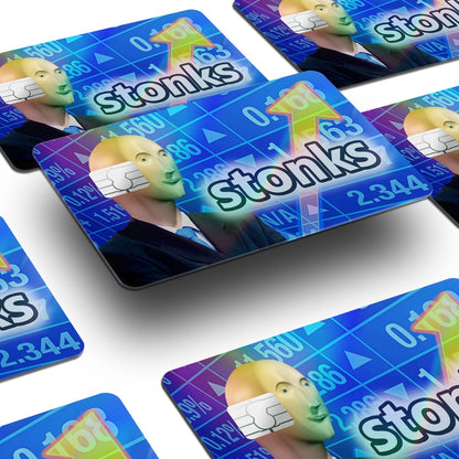 Flex Designs Holographic Credit Card Stonks Window Skins - Meme Quotes Holographic Credit Card & Debit Card Skin