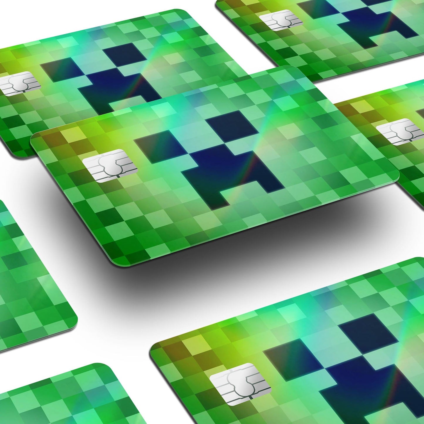 Flex Designs Holographic Credit Card Minecraft Creeper Window Skins - Gaming Minecraft Holographic Credit Card & Debit Card Skin