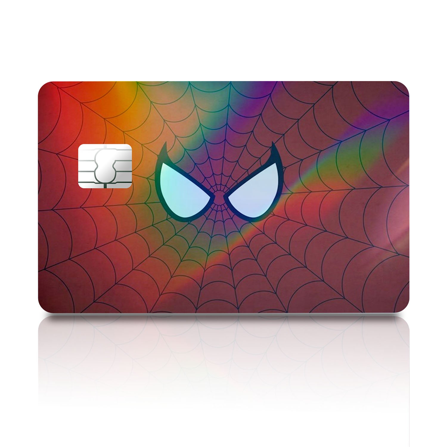 Flex Designs Holographic Credit Card Spiderman Face Full Skins - Superhero Spiderman Holographic Credit Card & Debit Card Skin