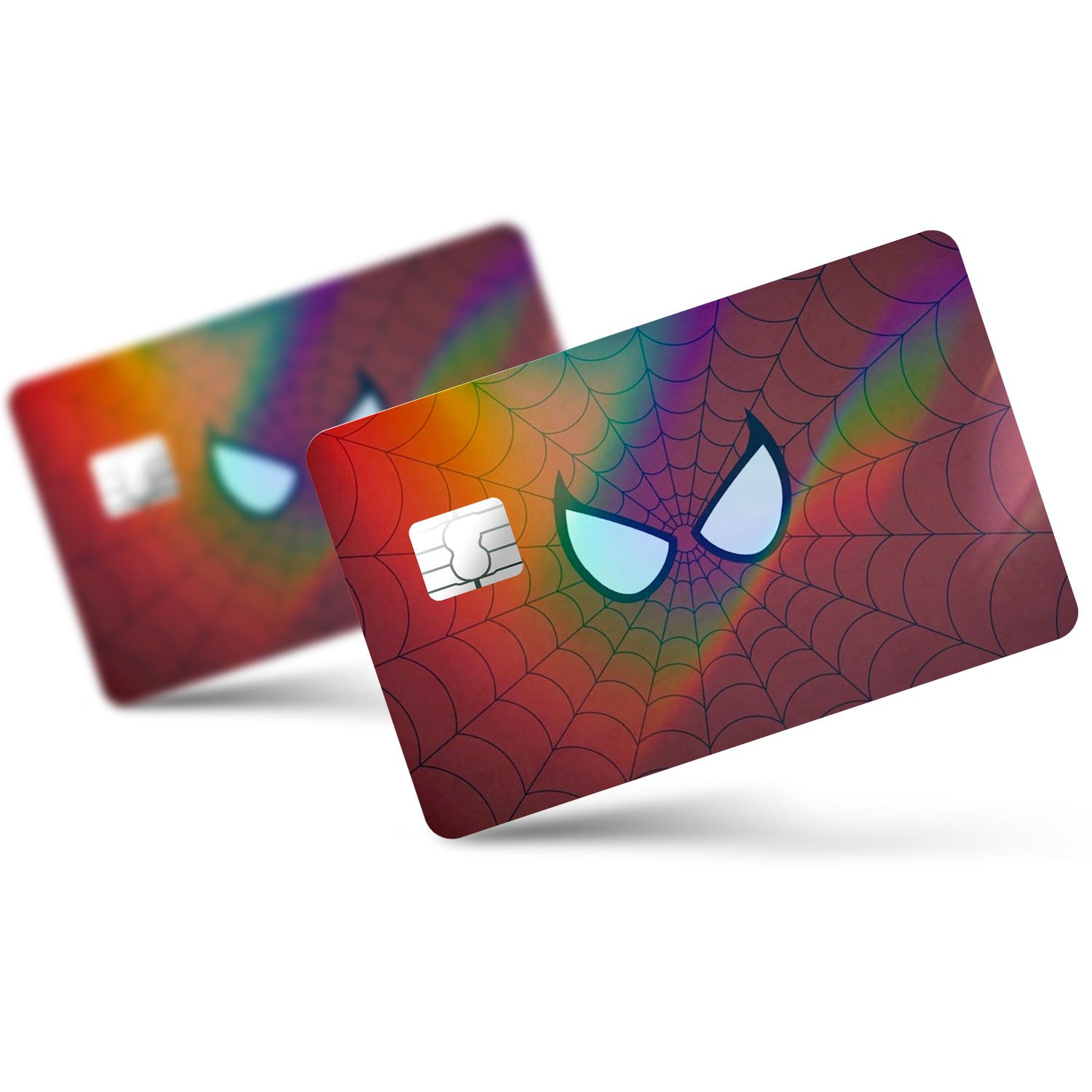 Flex Designs Holographic Credit Card Spiderman Face Full Skins - Superhero Spiderman Holographic Credit Card & Debit Card Skin