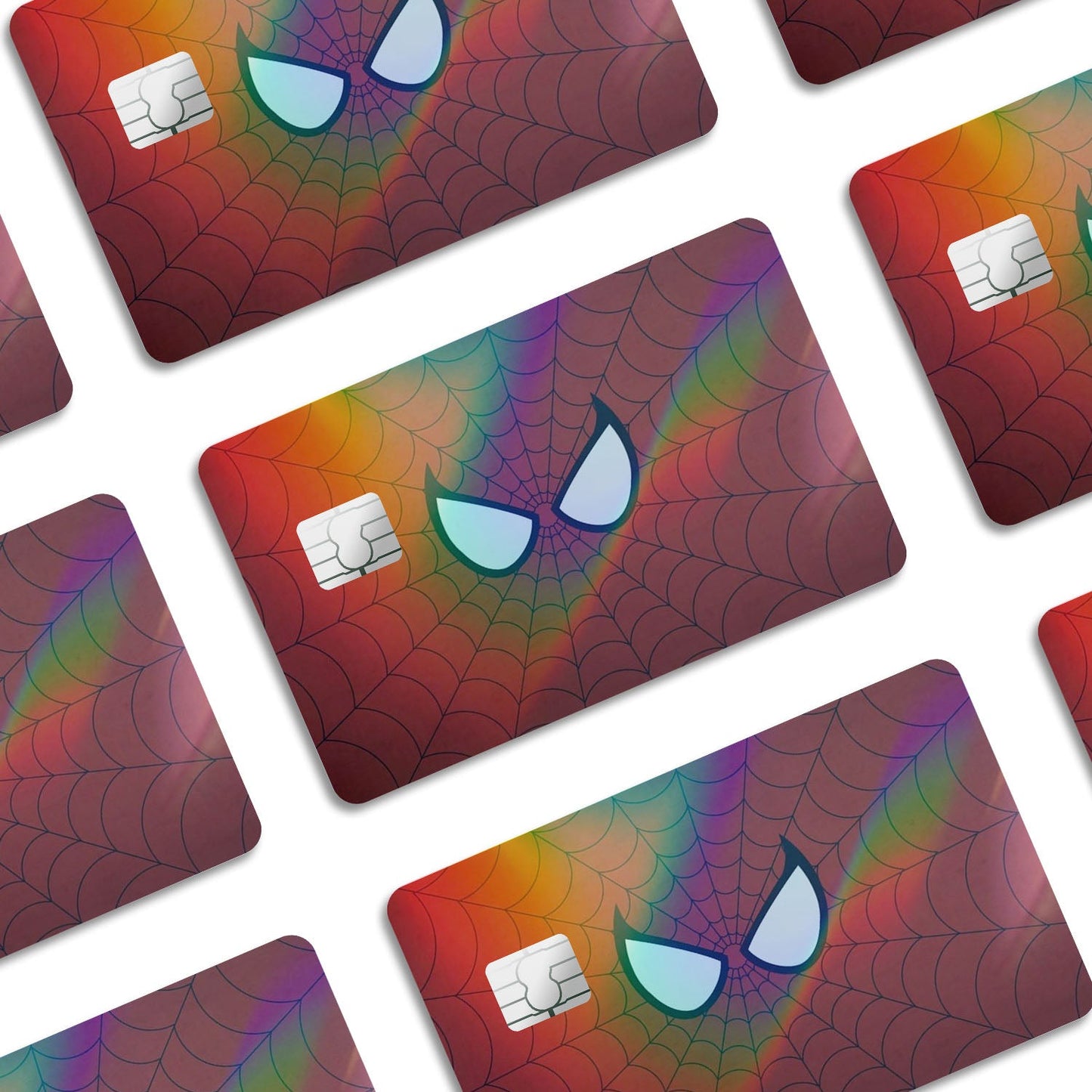 Flex Designs Holographic Credit Card Spiderman Face Window Skins - Superhero Spiderman Holographic Credit Card & Debit Card Skin