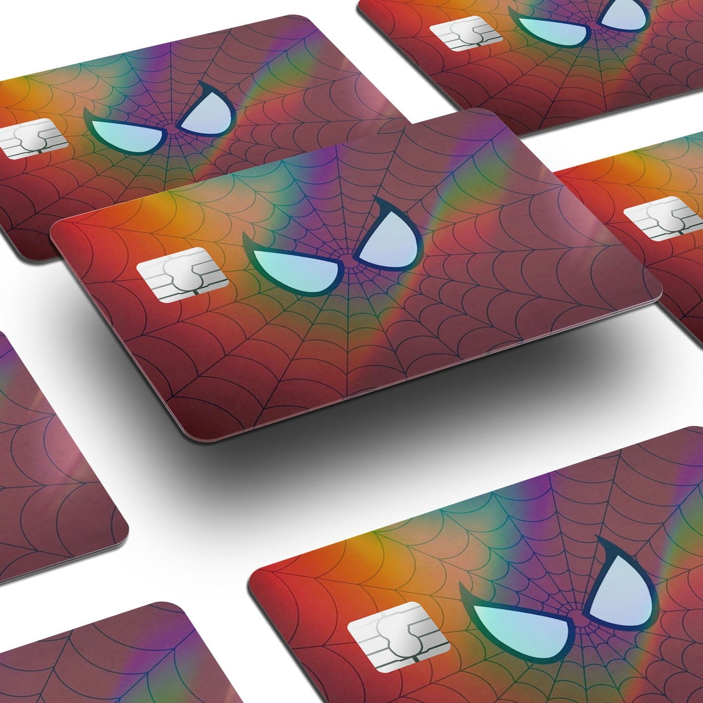 Flex Designs Holographic Credit Card Spiderman Face Window Skins - Superhero Spiderman Holographic Credit Card & Debit Card Skin