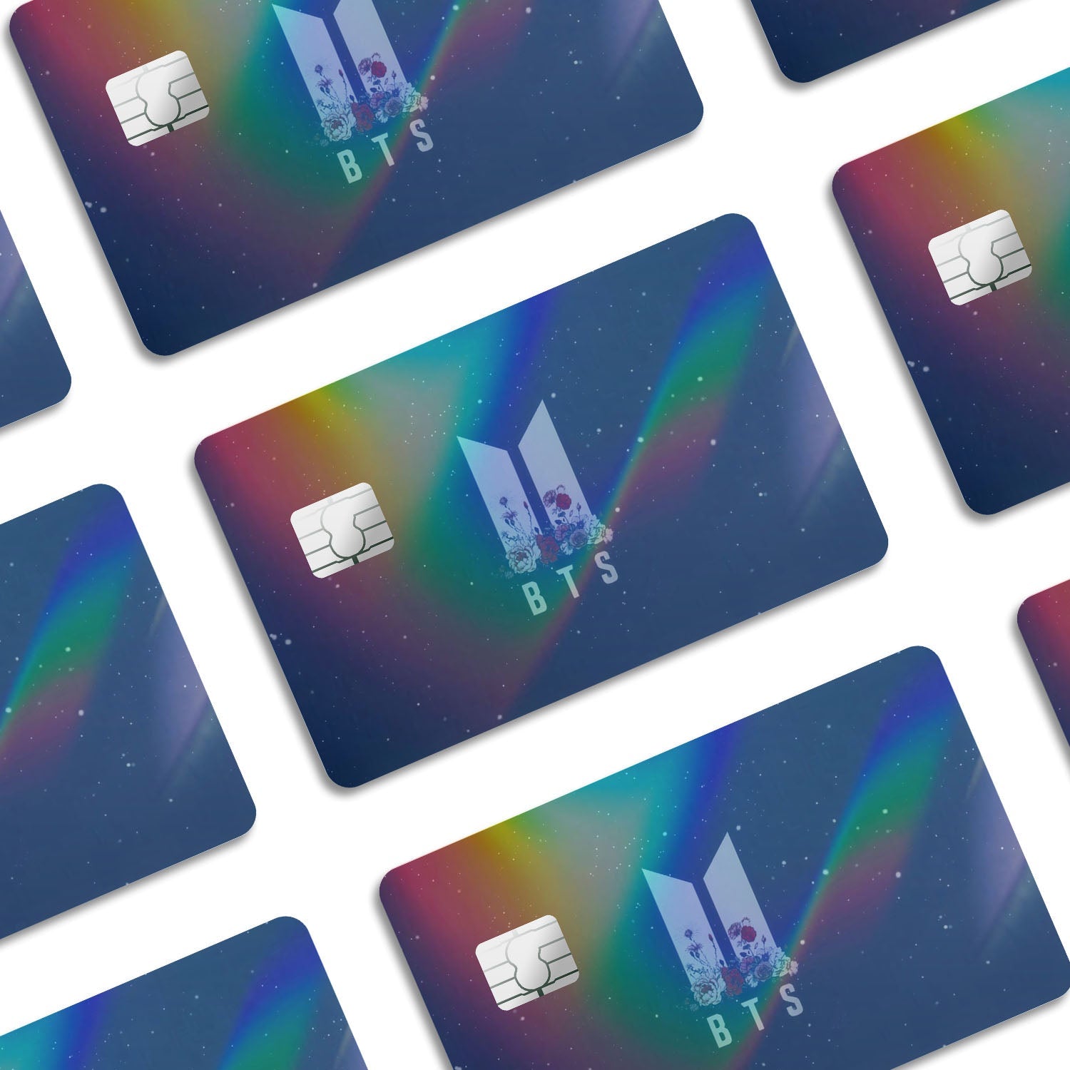 Flex Designs Holographic Credit Card BTS ARMY Window Skins - Artist Kpop Holographic Credit Card & Debit Card Skin