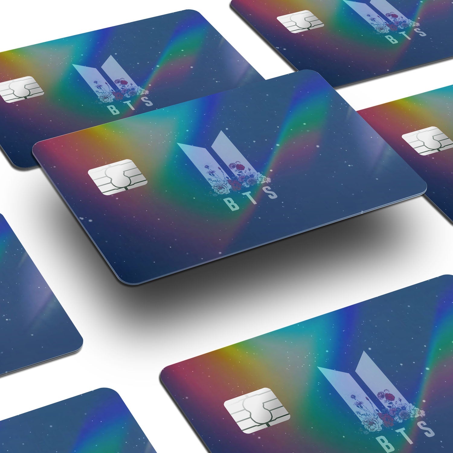 Flex Designs Holographic Credit Card BTS ARMY Window Skins - Artist Kpop Holographic Credit Card & Debit Card Skin