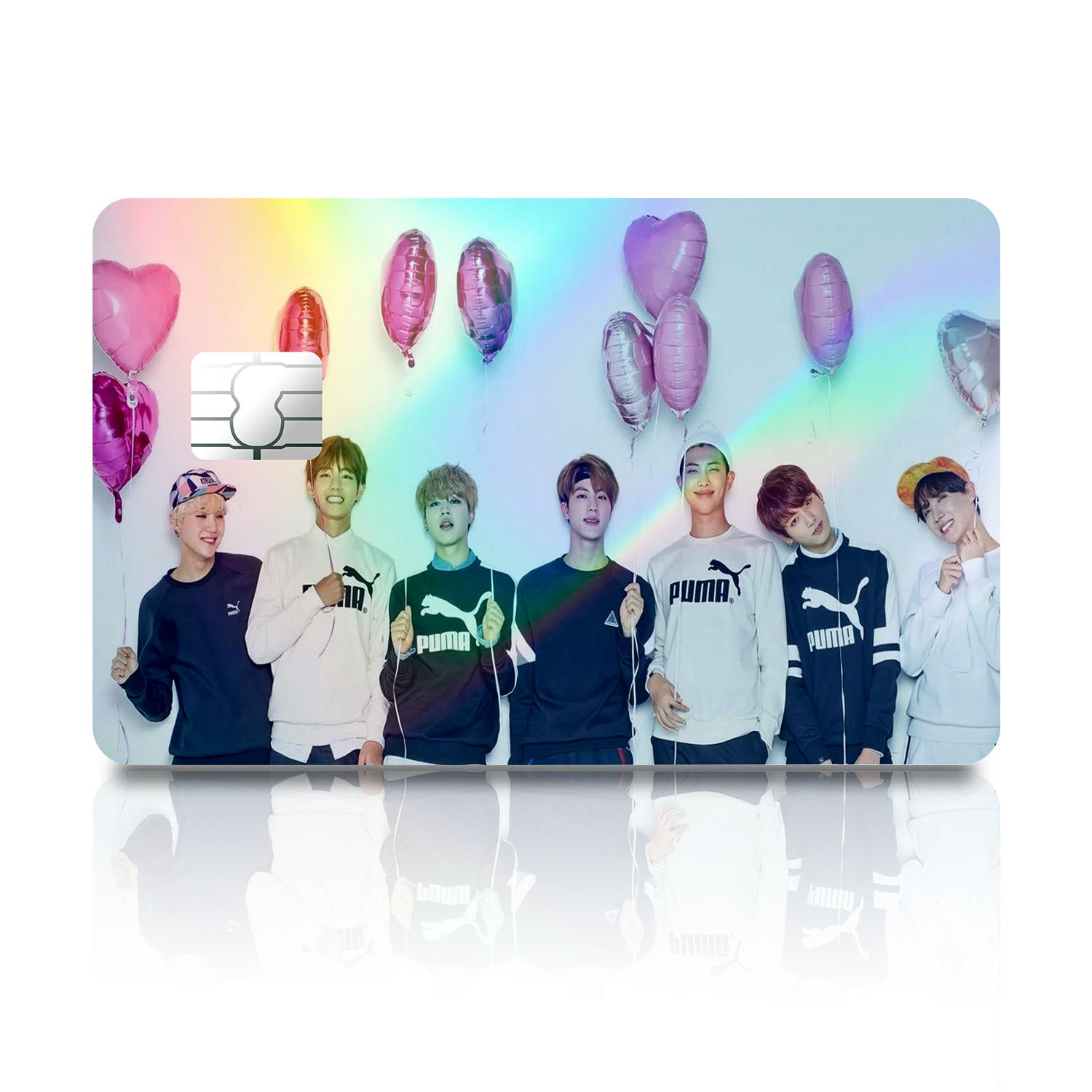 Flex Designs Holographic Credit Card BTS Full Skins - Artist Kpop Holographic Credit Card & Debit Card Skin