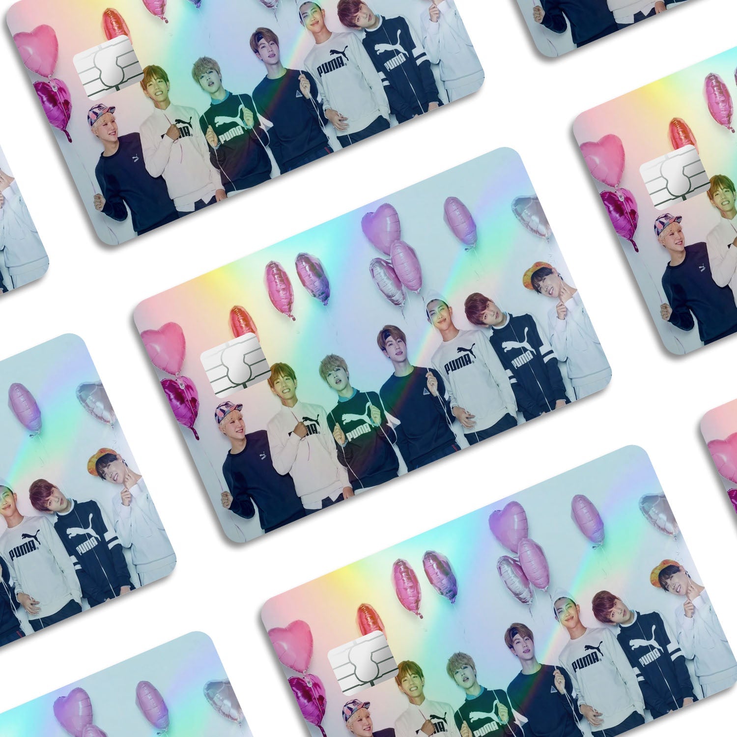 Flex Designs Holographic Credit Card BTS Window Skins - Artist Kpop Holographic Credit Card & Debit Card Skin