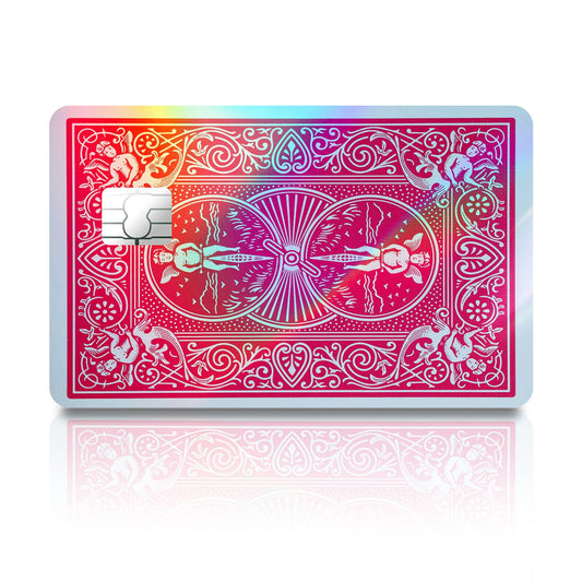 Flex Designs Holographic Credit Card Bicycle Playing Card Red Full Skins - Meme  Holographic Credit Card & Debit Card Skin
