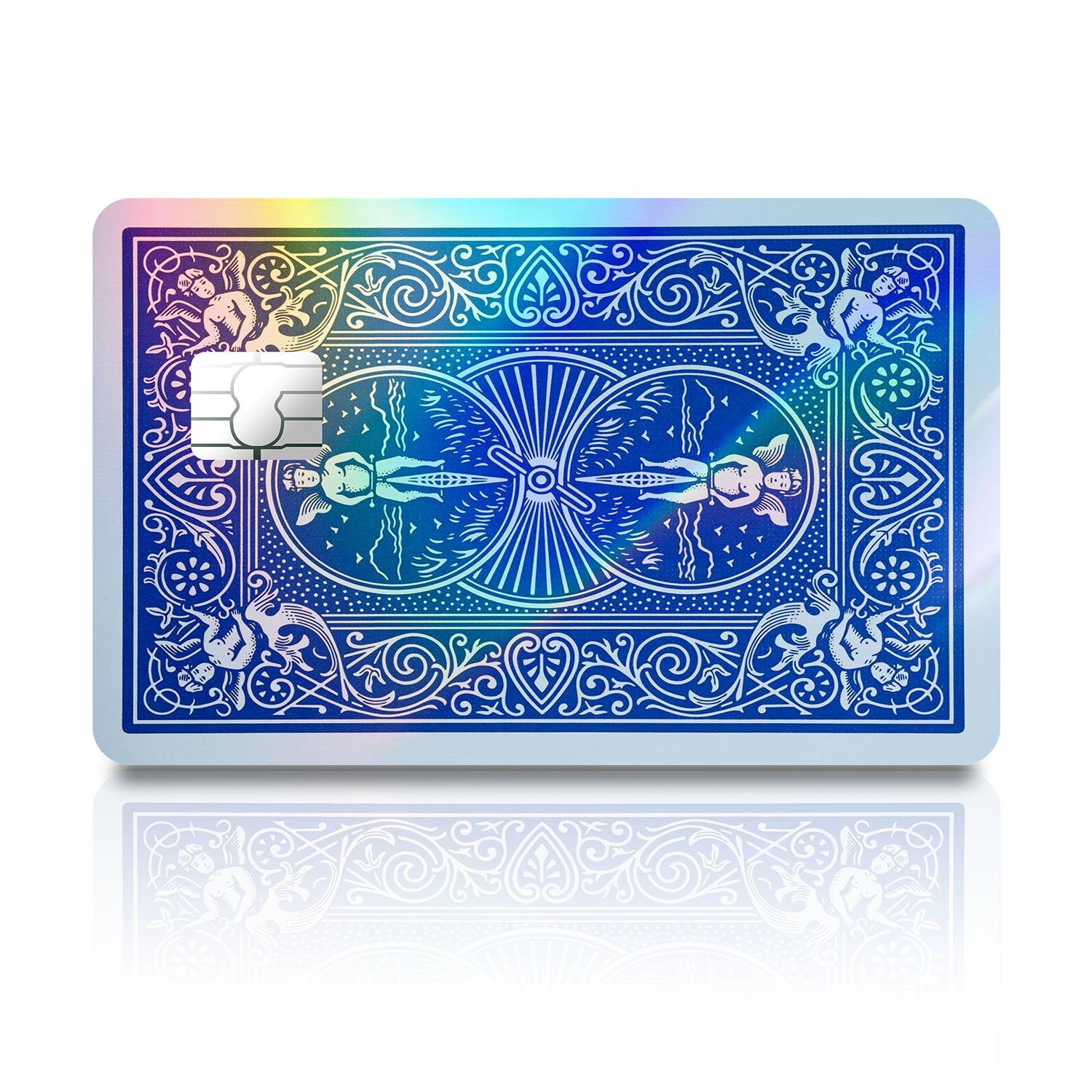 Flex Designs Holographic Credit Card Bicycle Playing Card Blue Full Skins - Meme  Holographic Credit Card & Debit Card Skin